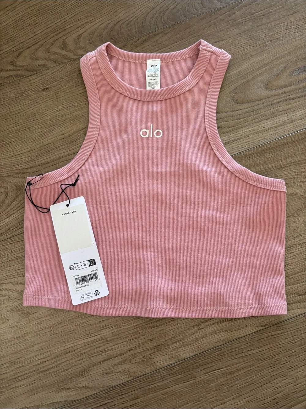 ALO Yoga Vintage Pink Aspire Crop Tank Small